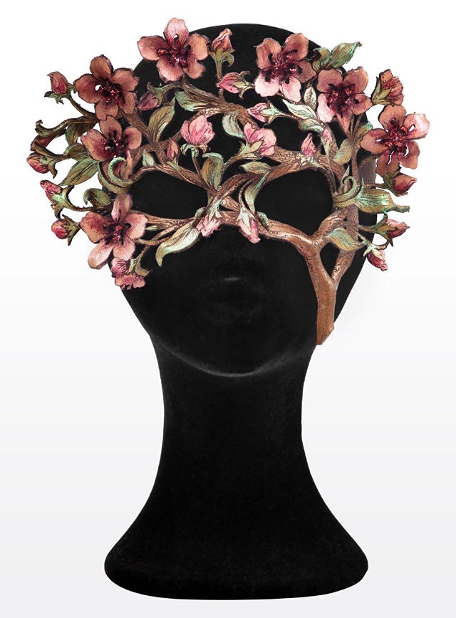 Cherry Blossom Branch leather mask from maskworld.com - I like the concept, but I might do it a little differently. Costume Carnaval, Blossom Branch, Masked Ball, Cherry Blossom Branch, Leather Mask, Cool Masks, Masks Art, Masks Masquerade, Masquerade Party