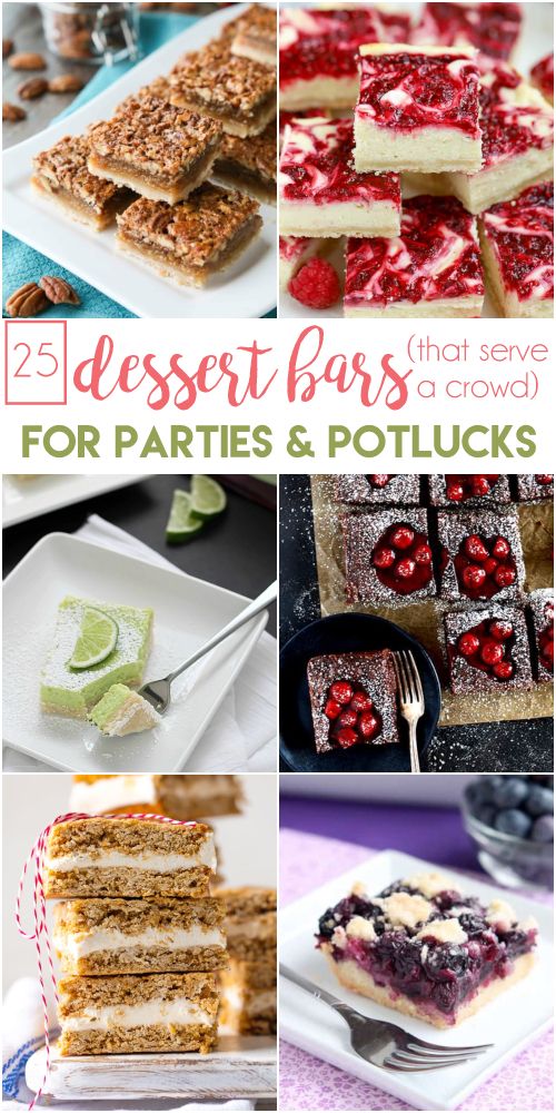 dessert bars that serve for parties and potlucks