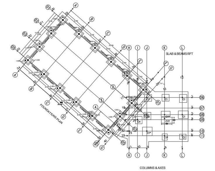 an architectural drawing with lines and dots on the bottom, and other details to be drawn in