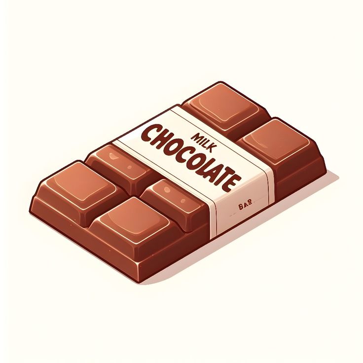 a chocolate bar is shown with the word milk in it's middle and on top