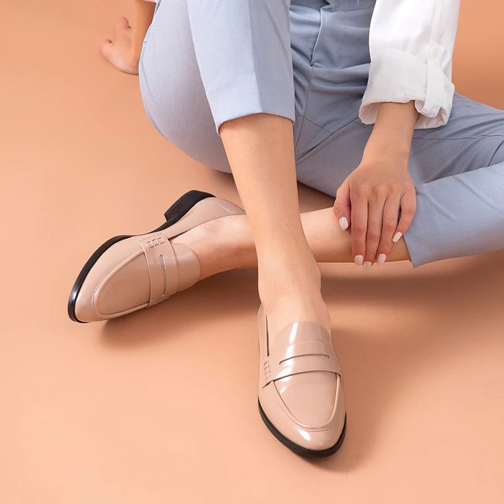 Hospina Women's Penny Leather Loafer Shoes | Ultrasellershoes.com – Ultra Seller Shoes Spring Platform Slip-on Loafers With Brogue Detailing, Spring Slip-on Platform Loafers With Brogue Detailing, Beige Pointed Toe Loafers For Fall, Synthetic Closed Toe Oxfords For Spring, Spring Slip-on Flat Oxfords, Beige Flat Moccasins For Fall, Spring Synthetic Oxfords, Office Moccasins With Leather Footbed For Spring, Slip-on Pointed Toe Moccasins For Spring