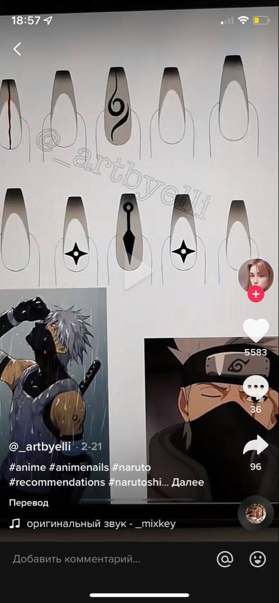 Naruto Nail Art Designs, Sasuke Nails Designs, Naruto Nails Designs Easy, Manga Nails Design, Simple Anime Nail Designs, Naruto Themed Nails, Tokyo Ghoul Nails Designs, Inosuke Nails, Kakashi Nails