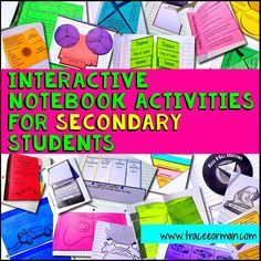 an image of interactive notebook activities for secondary students