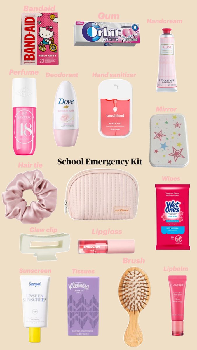 the contents of a school emergency kit are shown in this graphic above it's description