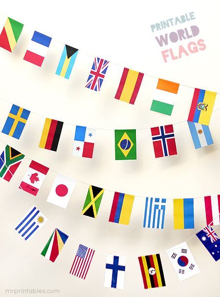 a poster with flags hanging from it's sides and the words, private world flags