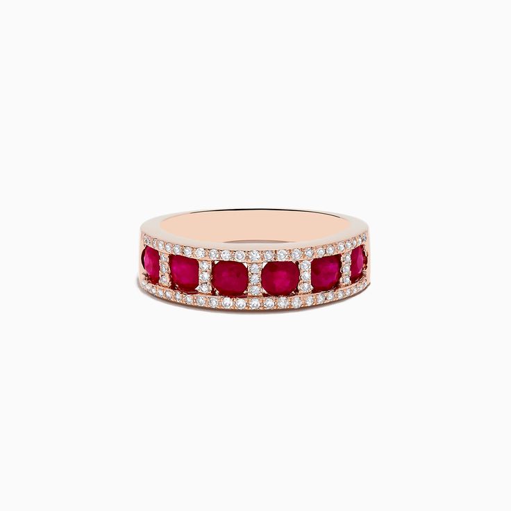 Effy Ruby Royale 14K Rose Gold Ruby and Diamond Band Ruby Jewelry Ring, Effy Jewelry, Ruby Jewelry, Diamond Bands, Ruby, Diamond Ring, Jewelry Rings, Rose Gold, Band