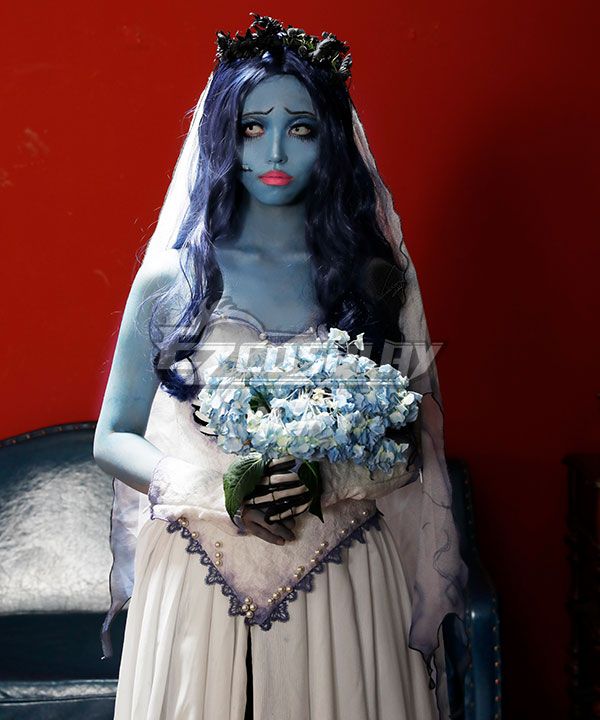 Emily Halloween Deep Blue Cosplay Wig Corpse Bride Characters, Sailor Moon Halloween, Corpse Bride Emily, Blue Cosplay Wig, Black Cosplay Wig, Blue Cosplay, Tim Burton Corpse Bride, Halloween Themed Wedding, Suit Cosplay