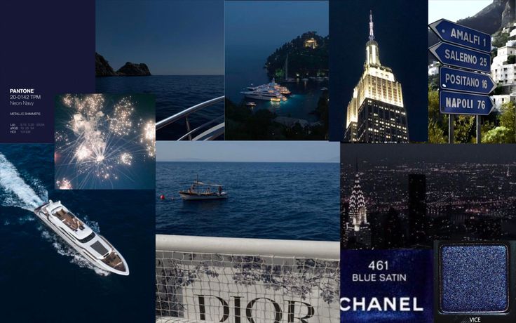 a collage of photos with boats, buildings and fireworks