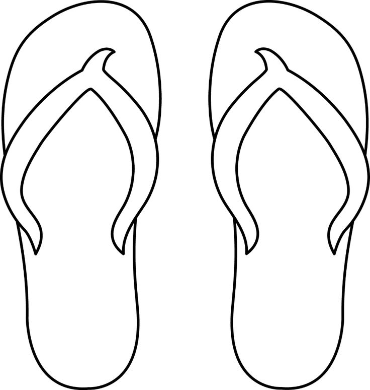 a pair of flip flops is shown in black and white, with the bottom part facing