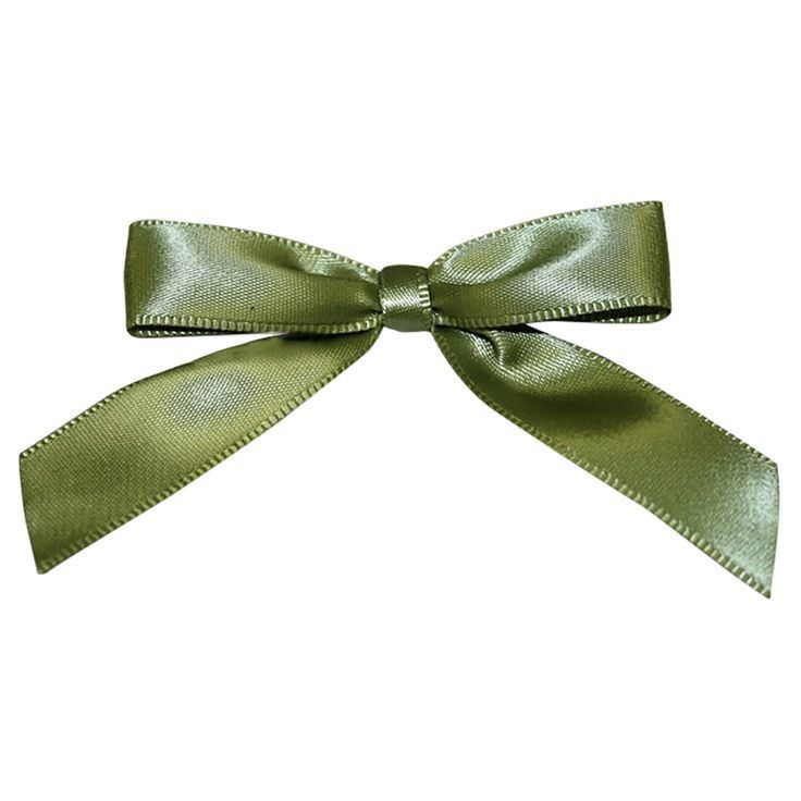 a green bow on a white background