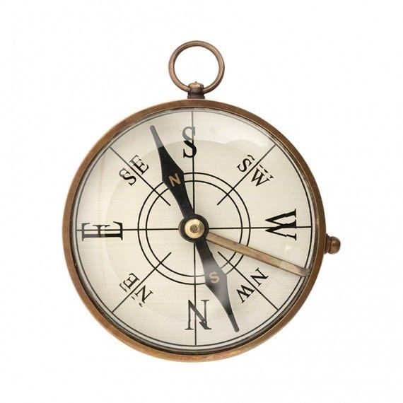 an old fashioned compass on a white background