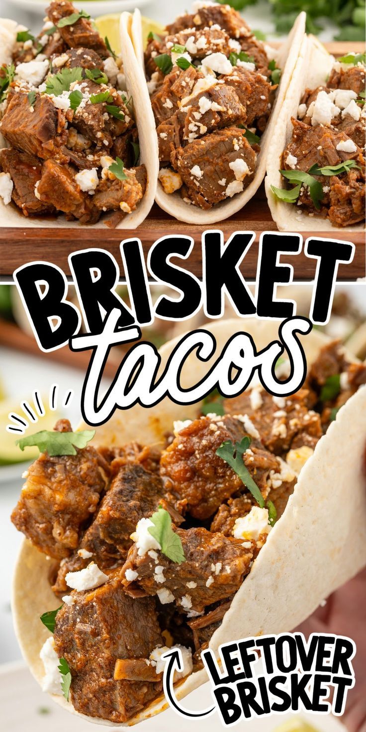 Brisket Tacos Brisket Tacos Crock Pot, Beef Brisket Recipes Crockpot, Brisket Tacos Recipe, Brisket Recipes Crockpot, Beef Brisket Tacos, Taco Ideas, Brisket Recipes Smoked, Mexican Food Dishes, Brisket Tacos