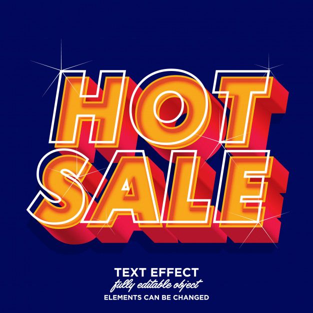 the text hot sale is shown in red and orange letters on a dark blue background