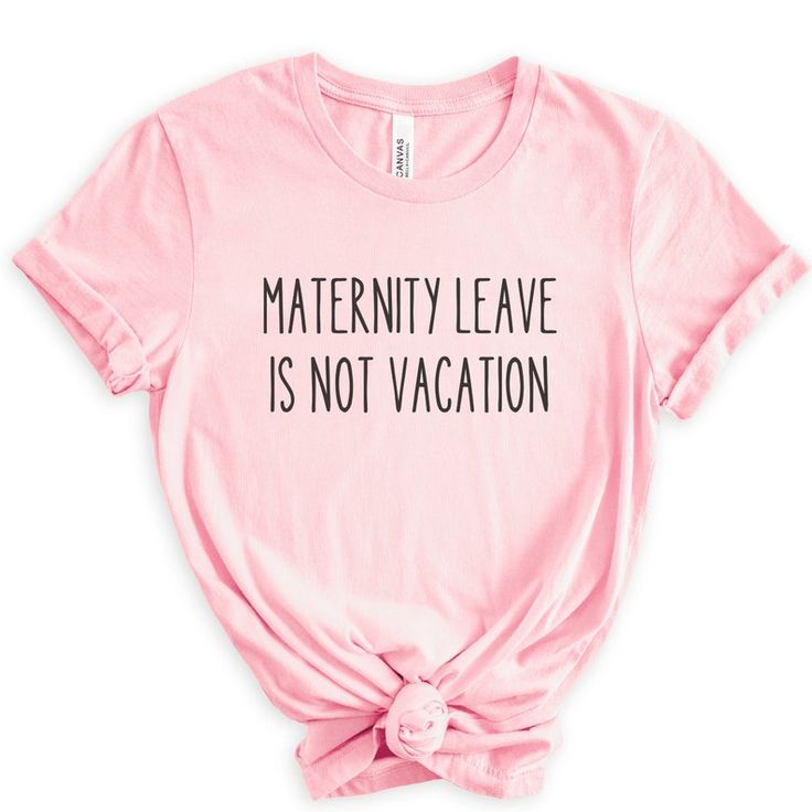 Congratulations on your growing family! Celebrate your or your friend's new arrival with this stylish and funny Maternity Leave is Not A Vacation Shirt. Perfect for a mom of 1,2, 3, 4, or more or expecting mom, this comfy shirt is sure to make you and your loved ones smile. It's the perfect Fourth Trimester gift for a tired mom, and makes a great funny new mom gift idea. Let everyone know that you're ready for maternity leave with this unique and thoughtful shirt. ♥ We want you to be happy with your item, and for it to bring you joy! If you have any problems with your order or your item, please contact us prior to leaving a review. We will do what we can to take care of you and ensure that you are a happy customer. If you are satisfied, we would be over the moon if you could take the time Cute Summer T-shirt For Parenting, Pink Short Sleeve T-shirt For Family, Cute Maternity Graphic Print T-shirt, Cute Maternity T-shirt With Letter Print, Casual Maternity T-shirt For Spring, Maternity T-shirt With Graphic Print And Relaxed Fit, Maternity Cotton Tops With Funny Print, Spring Maternity T-shirt Crew Neck, Cute Maternity Cotton T-shirt