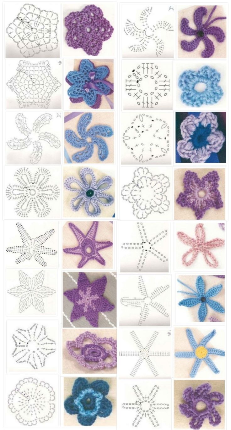 crochet patterns and instructions for flower appliques