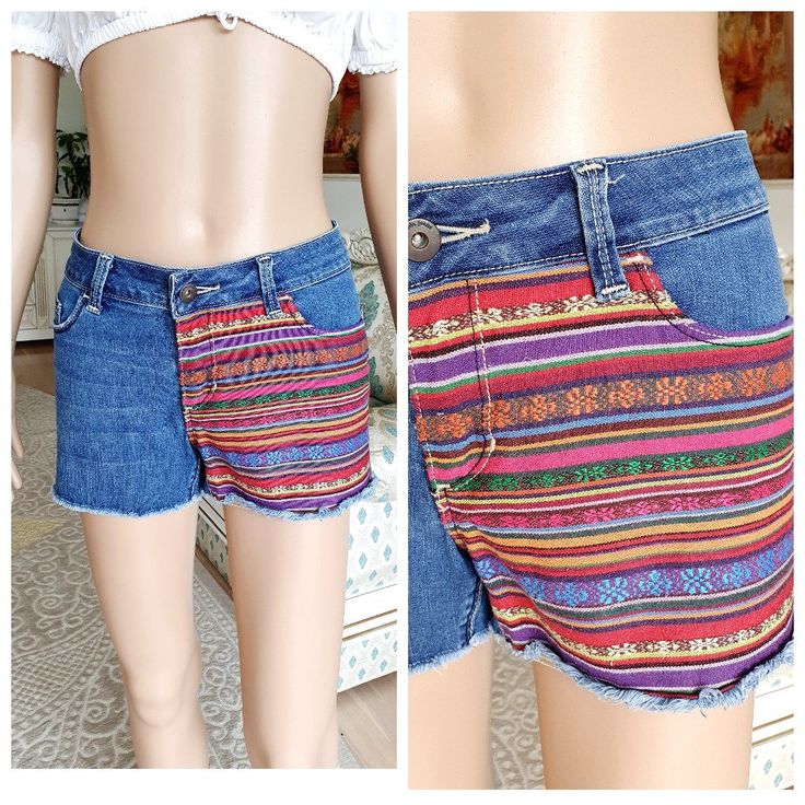 denim shorts Vintage 90's Women's Clothing denim womens shorts sister gift Jean Shorts L Summer shorts Booty shorts cutoffs  Abstract shorts Ready to ship. MATERIAL : 95% coton  waist: ( 80 cm ) 31.5" HIP ( 96 cm ) 37.8" length: ( 25 cm ) 10"   Size  29 NOTE The color on the pictures may vary due to monitor settings and light reflections.   We appreciate your patience. Thank you so much for looking at my works! Please do not hesitate to contact with me for any questions. See you. Summer Jean Shorts With Built-in Liner, Beach Jean Cutoff Shorts With Built-in Shorts, Denim Jean Shorts For Festival, Trendy Jean Shorts For Festivals, Denim Festival Shorts, Trendy High-waisted Shorts For Festivals, Multicolor Cutoff Jean Shorts For Summer, Trendy Cutoff Jean Shorts For Festival, Casual Jean Shorts For Summer Festival