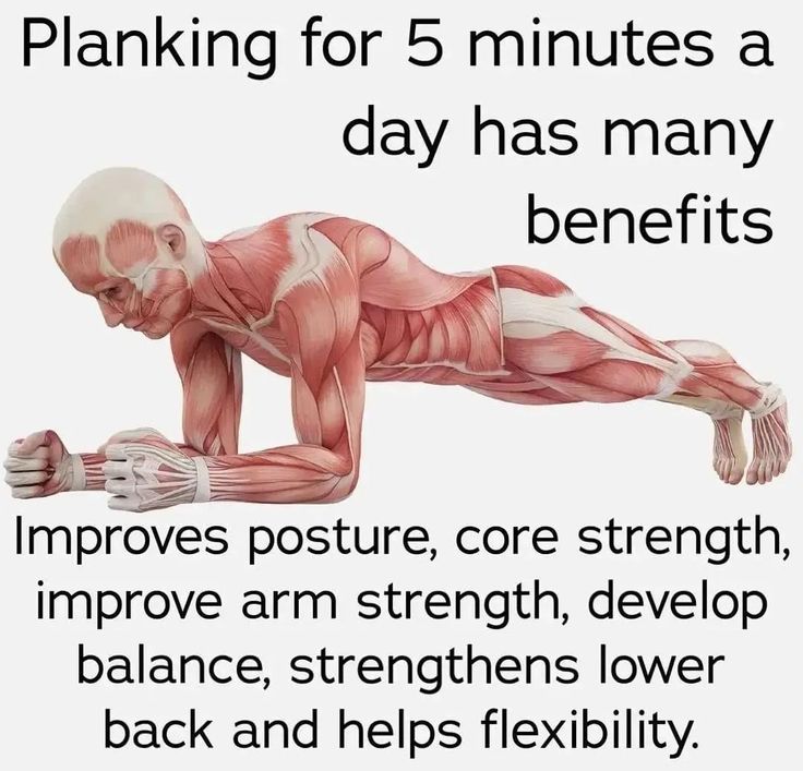 an image of a man doing planking for 5 minutes a day has many benefits