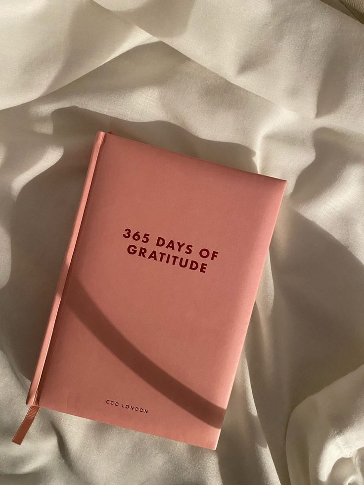 a pink book with the words 365 days of gratitude written on it