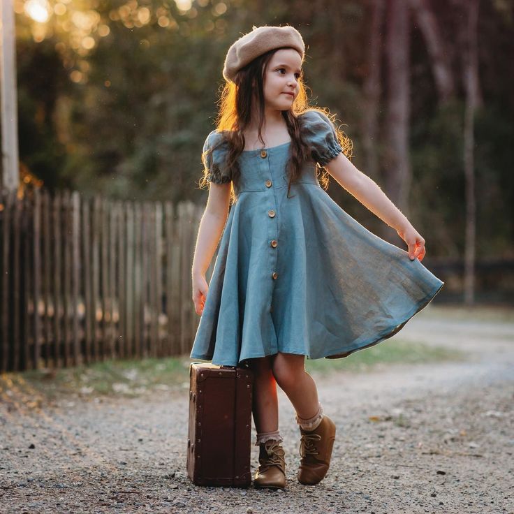 Loving this Marigold dress in linen by @avaandesmaehandmade ❤❤ Dress Lengths, Marigold Dress, Kids Aesthetic, Dress With Puff Sleeves, Dress Sewing Pattern, Straight Neckline, Dress Sewing, Circle Skirt, Playful Design