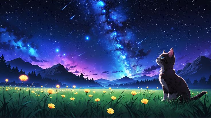 Studio ghibli, anime wallpaper, wallpaper HD, aesthetic background, anime style, beautiful, cat, flowers, galaxy, space, kitten Cute Galaxy Wallpaper Laptop, Space Laptop Wallpaper Hd, Laptop Cat Wallpaper, Galaxy Wallpaper Laptop, Ghibli Anime Wallpaper, Studio Ghibli Anime, Hd Aesthetic, The Milky Way Galaxy, Ghibli Anime