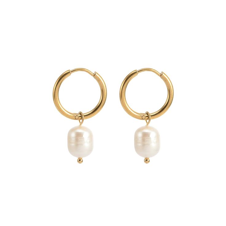 PRICES MAY VARY. TWO WAYS TO WEAR: This dangling earring is made up of two parts: the hoop and the pearl charm. You can easily take it apart to wear as individual hoop earrings or combine them to wear as dangle earrings. Two ways to wear can be more matching options for your different outfits. PREMIUM MATERIALS: Made of Gold tone plated hypoallergenic metal,non tarnish. and fresh water pearls will not cause any allergies to your skin, lightweight and comfortable for daily wear.Or wear it to a fo Hoops With Pearls, Pearls Aesthetic, Earrings With Charms, Gold Huggie Hoop Earrings, Freshwater Pearls Earrings, Pearl Hoop Earrings, Drop Dangle Earrings, Water Pearls, Dangly Earrings