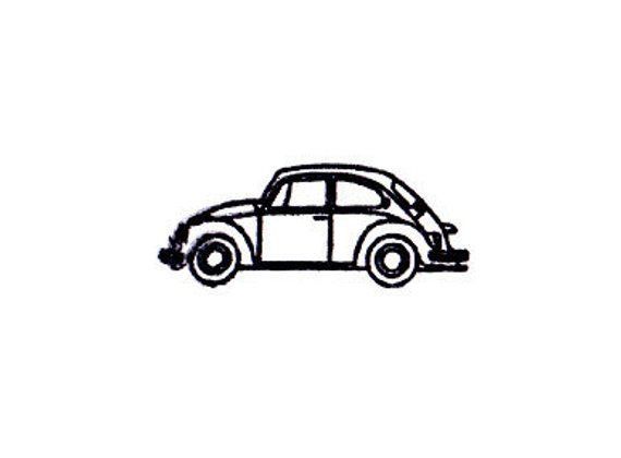 a drawing of a car on a white background with the word vw in it's center