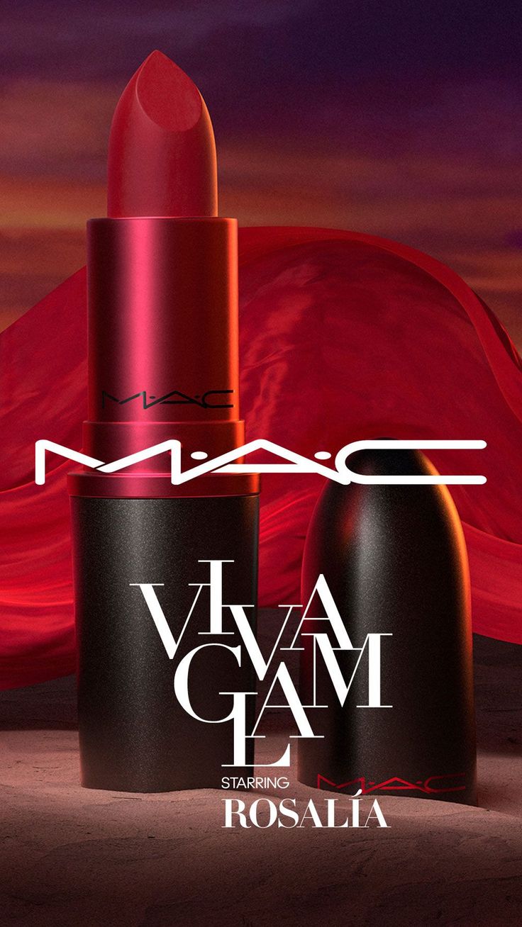 Olé: Mac Viva Glam starring Rosalia - Sonrisa Makeup Advertisement Poster, Makeup Poster Design Graphics, Lipstick Video, Lipstick Advertisement, Lipstick Poster, Makeup Advertising, Lipstick Logo, Minimalist Accessories Jewellery, Cosmetics Poster