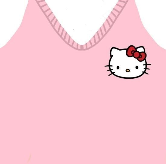 a pink hello kitty tank top with a red bow on it