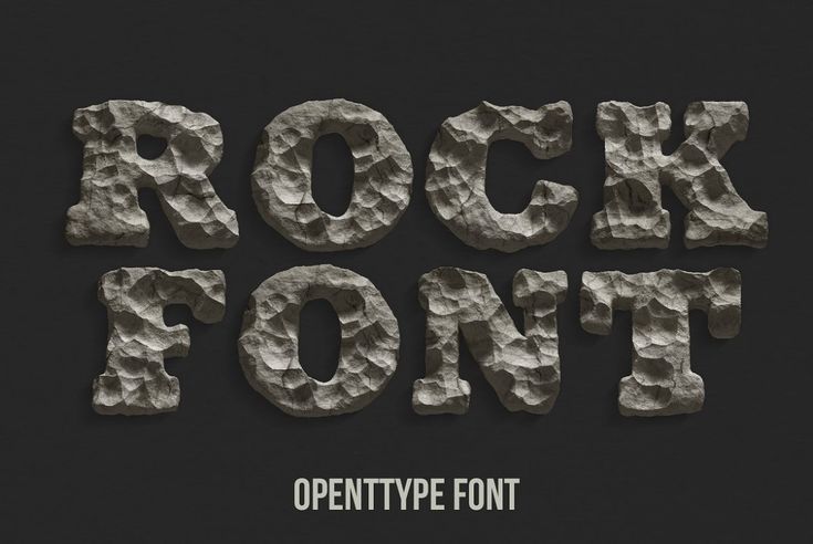 the rock font is made up of rocks and has an open - ended effect to it