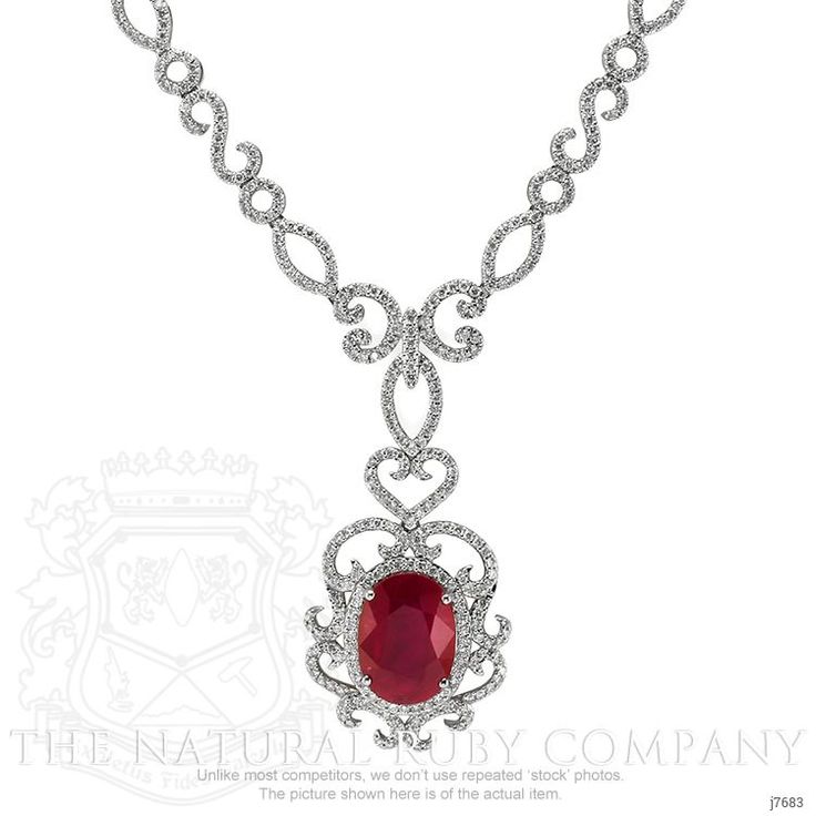 Oval Ruby Necklace With Brilliant Cut, Luxury Oval Platinum Necklaces, Luxury Oval Platinum Necklace, Luxury Platinum Oval Necklace, Luxury Red Necklaces For Formal Occasions, Dazzling Platinum Oval Necklaces, Oval Ruby Necklaces In White Gold, White Gold Oval Ruby Necklaces, Red Gemstone Diamond Necklace For Formal Occasions