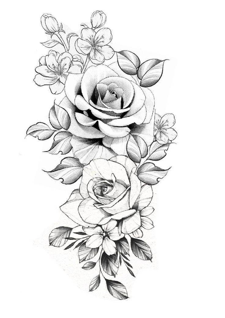 a black and white rose tattoo design