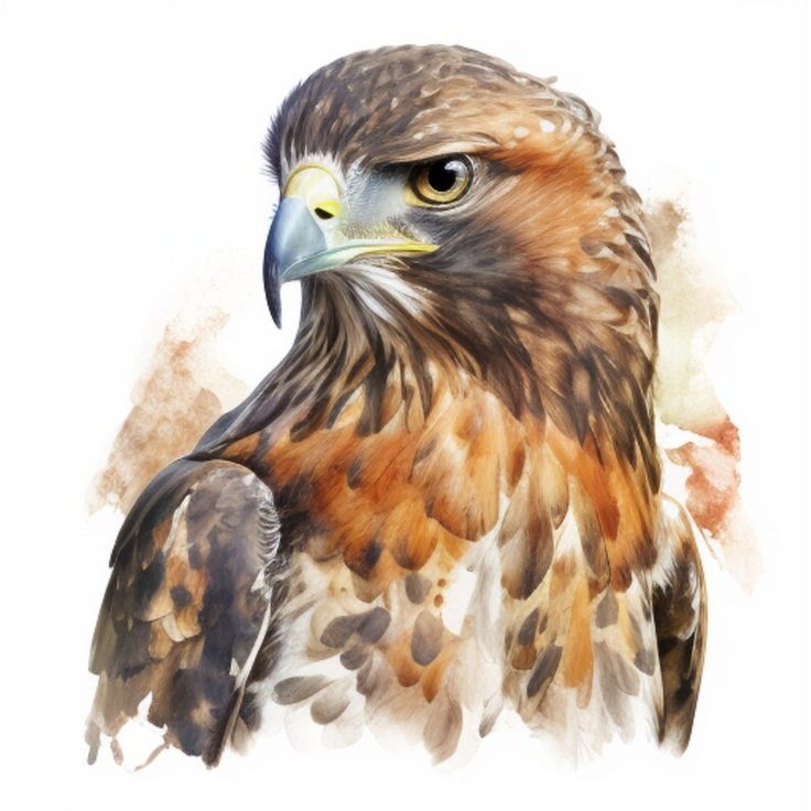 an eagle is shown in this artistic watercolor painting