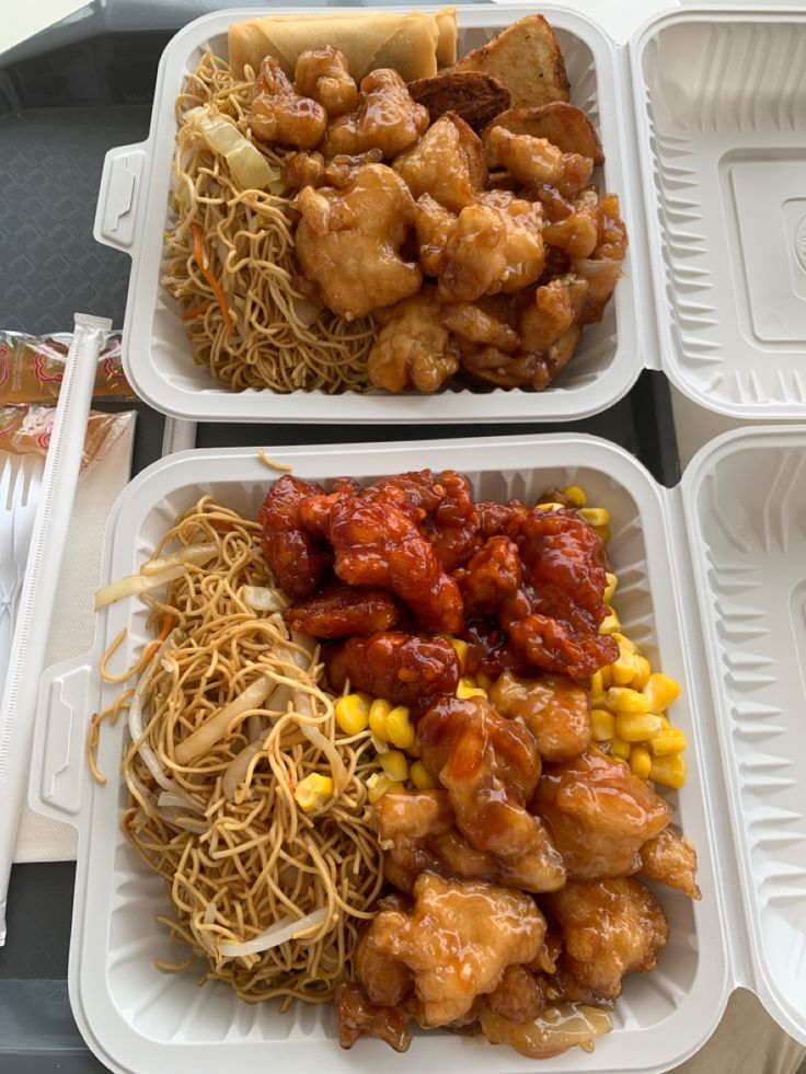 three plastic containers filled with different types of food