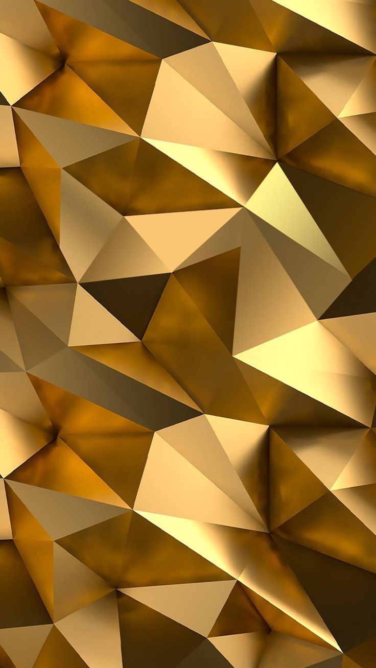 an abstract gold background with many different shapes and sizes, including triangulars or rectangles