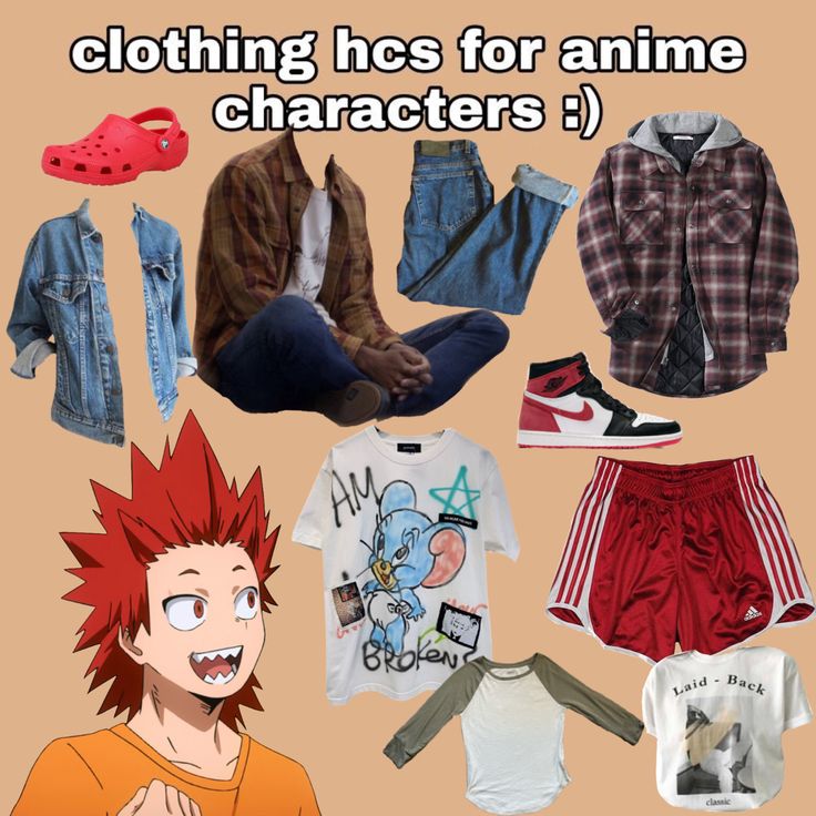 an image of clothes for anime characters with text overlay that reads clothing h's for anime characters