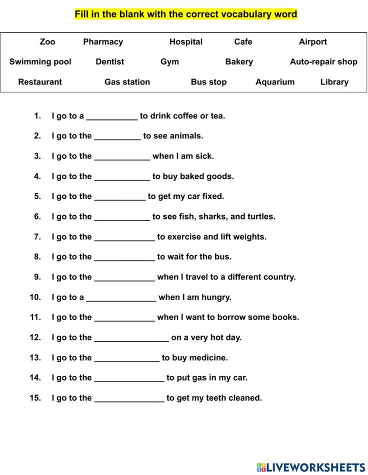 fill in the blank with the correct words for this worksheet to help students learn english