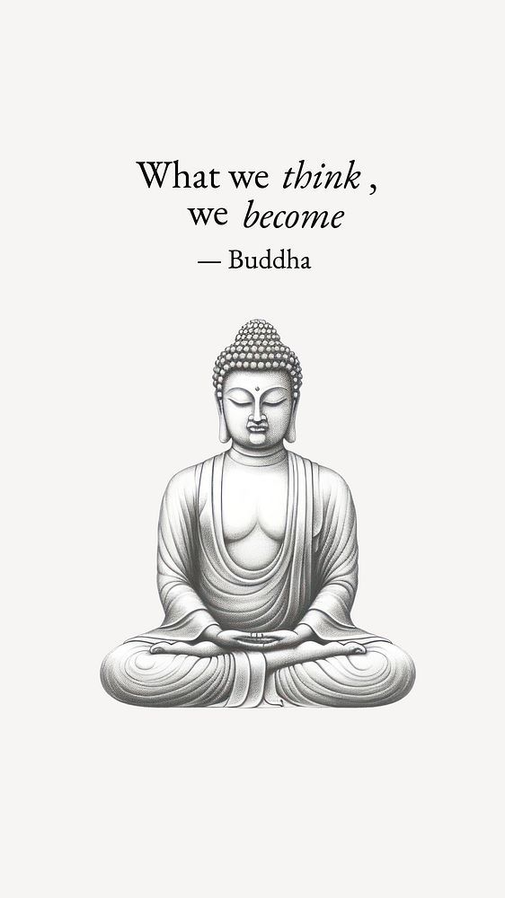 buddha quote about what we think, we become