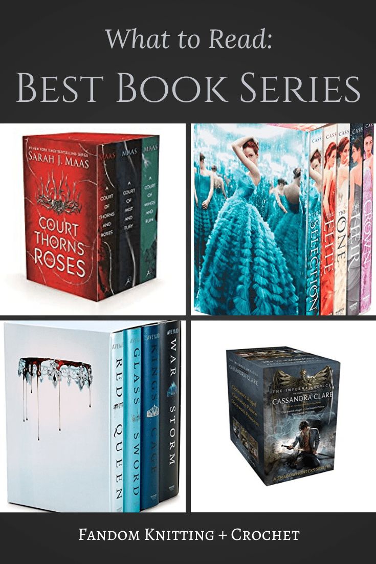 four books with the title what to read best book series written by fandom knitting and crochet