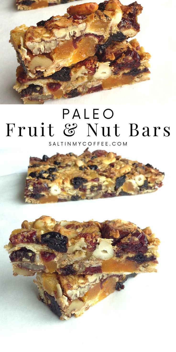 fruit and nut bars stacked on top of each other