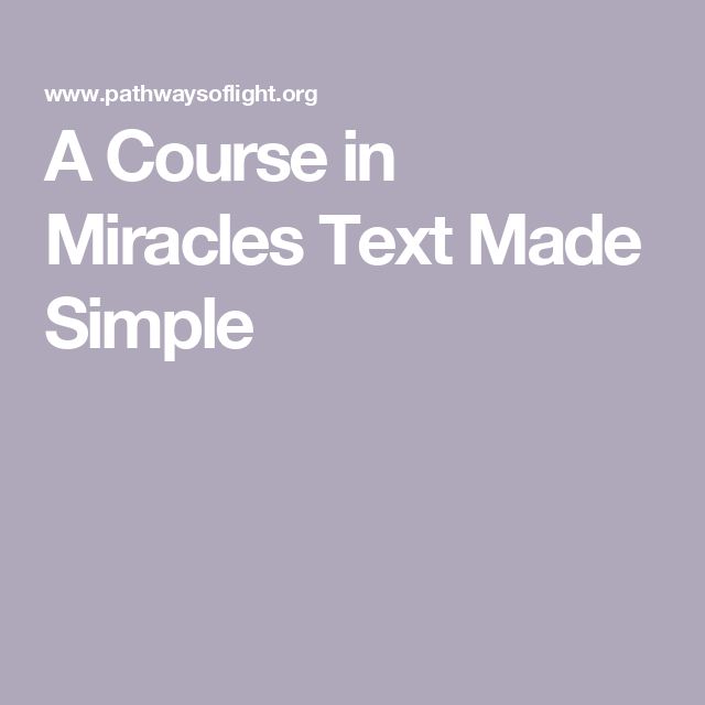 a course in miracles text made simple