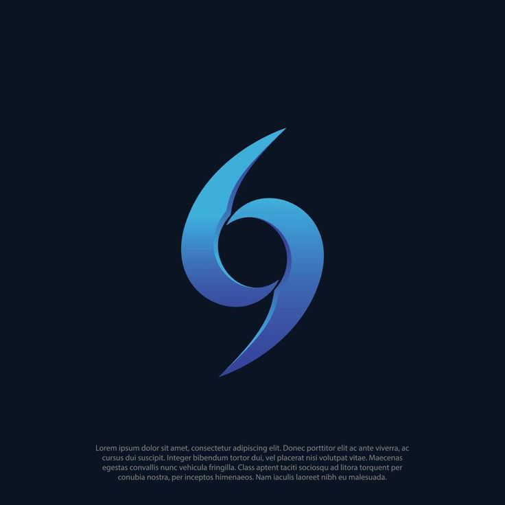 the number six logo is shown on a dark background with space for your own text