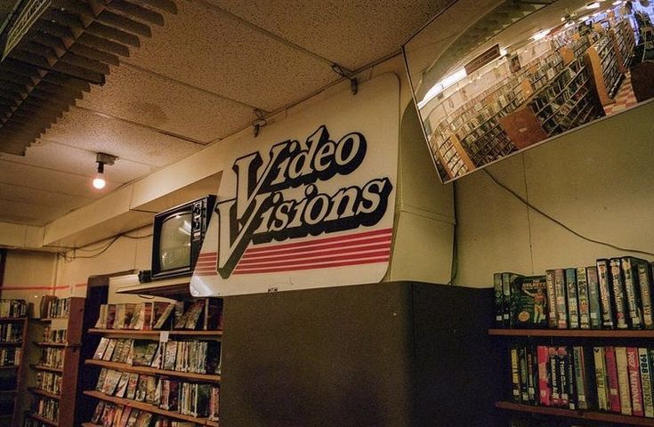 the video vision store is full of dvd's