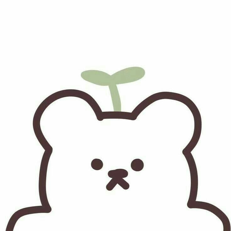 a drawing of a teddy bear with a flower on its head and the bottom part of it's face