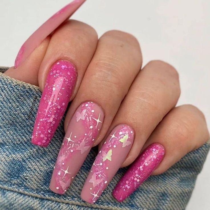 .* (◠‿◠) @ᴛᴏɴɪᴀkɪɴʙᴀ .* Cute Acrylic Nail Designs, Her Nails, Pretty Nail Art Designs, Long Acrylic Nails Coffin, Pretty Nail Art, Summer Acrylic Nails, Nail Designs Glitter, Pink Acrylic Nails, Fire Nails