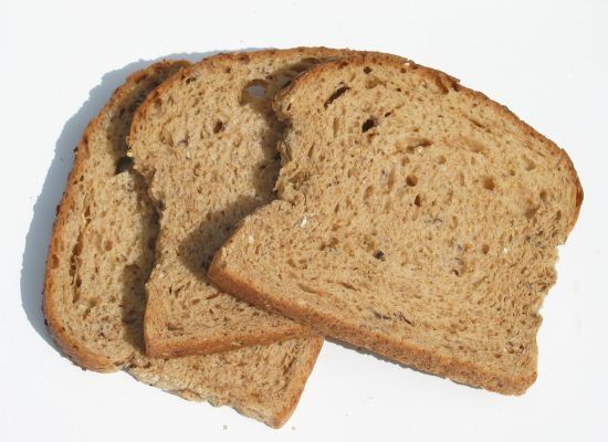 a close up of a piece of bread