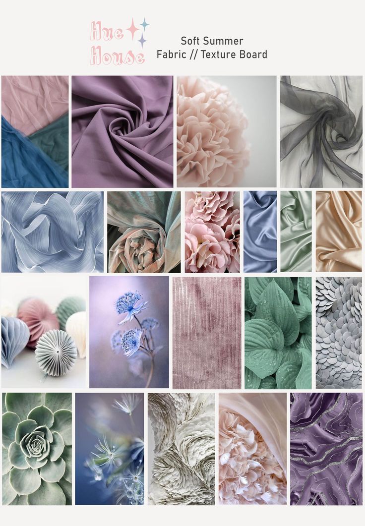 many different pictures of flowers and fabric