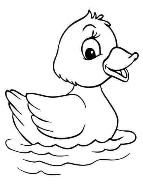 a cartoon duck swimming in the water