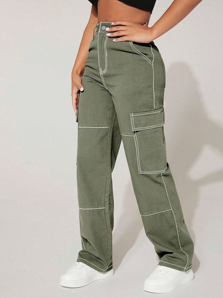 Introducing our High Waist Cargo Pants with Button, the ultimate blend of style and functionality. These pants are designed to elevate your fashion game while providing maximum comfort and convenience. The high waist silhouette flatters your figure and adds a trendy touch to any outfit. The button detailing adds a unique and eye-catching element, setting these cargo pants apart from the rest. Specifications: Details: Button, Pocket, Zipper Waistline: High Waist Length: Long Fit Type: Regular Fit Fitted High Rise Casual Cargo Pants, Trendy High Rise Bottoms With Multiple Pockets, Trendy High-rise Bottoms With Multiple Pockets, Spring High Waist Pants With Multiple Pockets, Trendy High Rise Pants With Cargo Pockets, Trendy High Rise Bottoms With Cargo Pockets, Trendy High-rise Pants With Cargo Pockets, Trendy High-rise Bottoms With Cargo Pockets, Trendy Relaxed Fit Khaki Pants