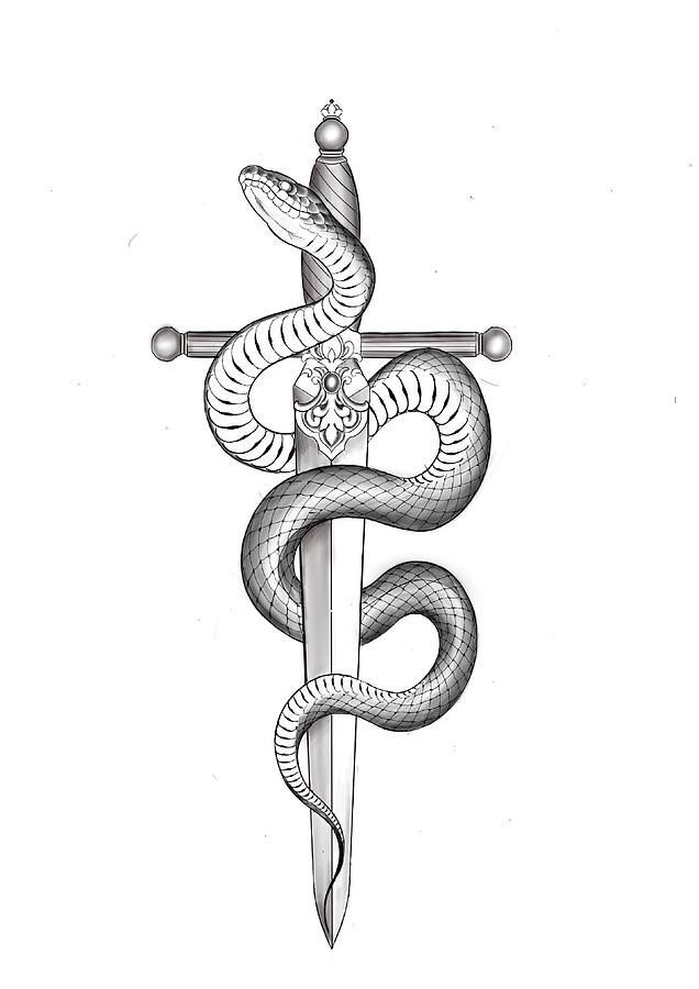 Aesthetic Snake Tattoo, Snake And Dagger Tattoo Design, Dagger Tattoo For Men, Snake Dagger Tattoo, Throne Aesthetic, Wrist Tats, Danny Tattoo, Snake And Dagger Tattoo, Aesthetic Snake