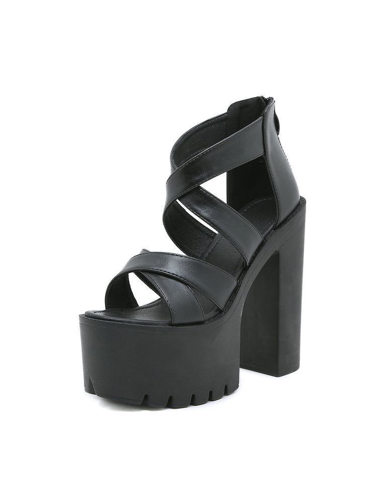 Color: blackSizes: 35,36,37,38,39,40,41,42Material: microfiberProduct category: fishmouth sandalsToe shape: round headMaterial: PUMaterial: microfiberHow to wear: back zipper Black Open Toe Sandals With Chunky Platform, Black Chunky Platform Open Toe Sandals, Black Chunky Platform Sandals With Open Toe, Black Open Heel Platform Sandals, Platform Sandals With Eva And Open Toe, Chunky Platform Sandals With Eva Round Toe, Black Platform Heels With Eva Material, Black Wedge Sandals With Reinforced Heel For Summer, Closed Toe Heels With Removable Insole